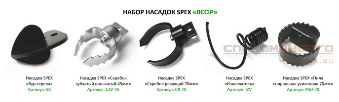 Набор прочистных насадок SPEX BCCIP